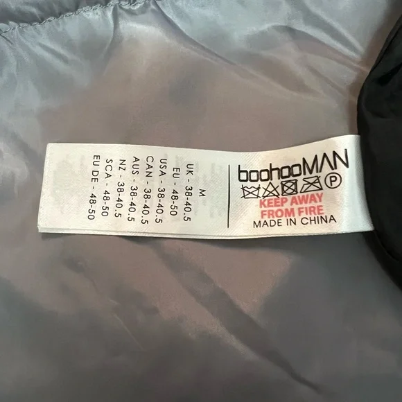 BooHooMan Men’s Gray Puffer Coat - Picture 6 of 8